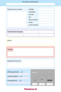 Zelf aan de slag met een persona: persona template